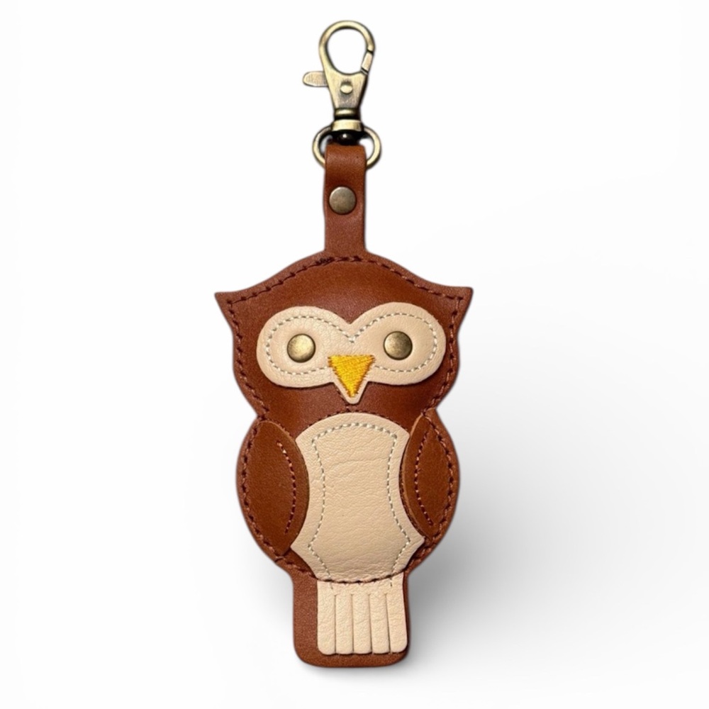 PORTLAND LEATHER Owl Keychain Woodland Limited Edition